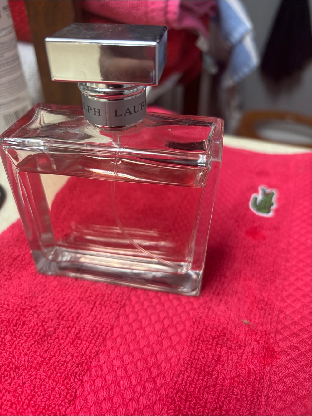 Ralph Lauren Clear Glass Fragrance Bottle with Silver Cap
